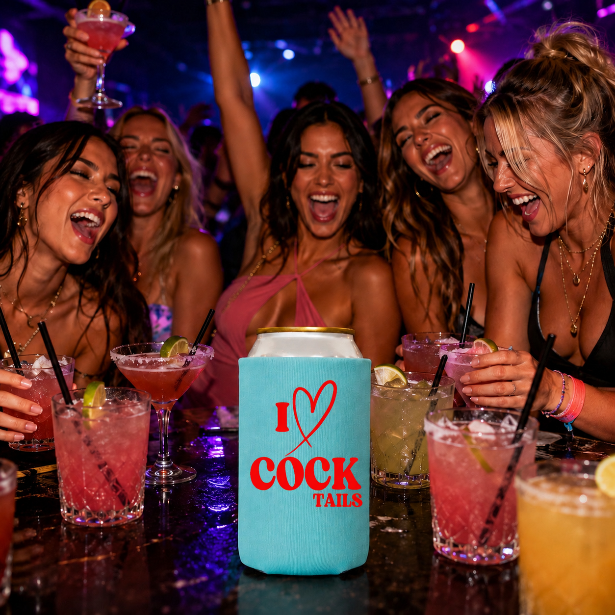 I LOVE COCKTAILS CAN HOLDER