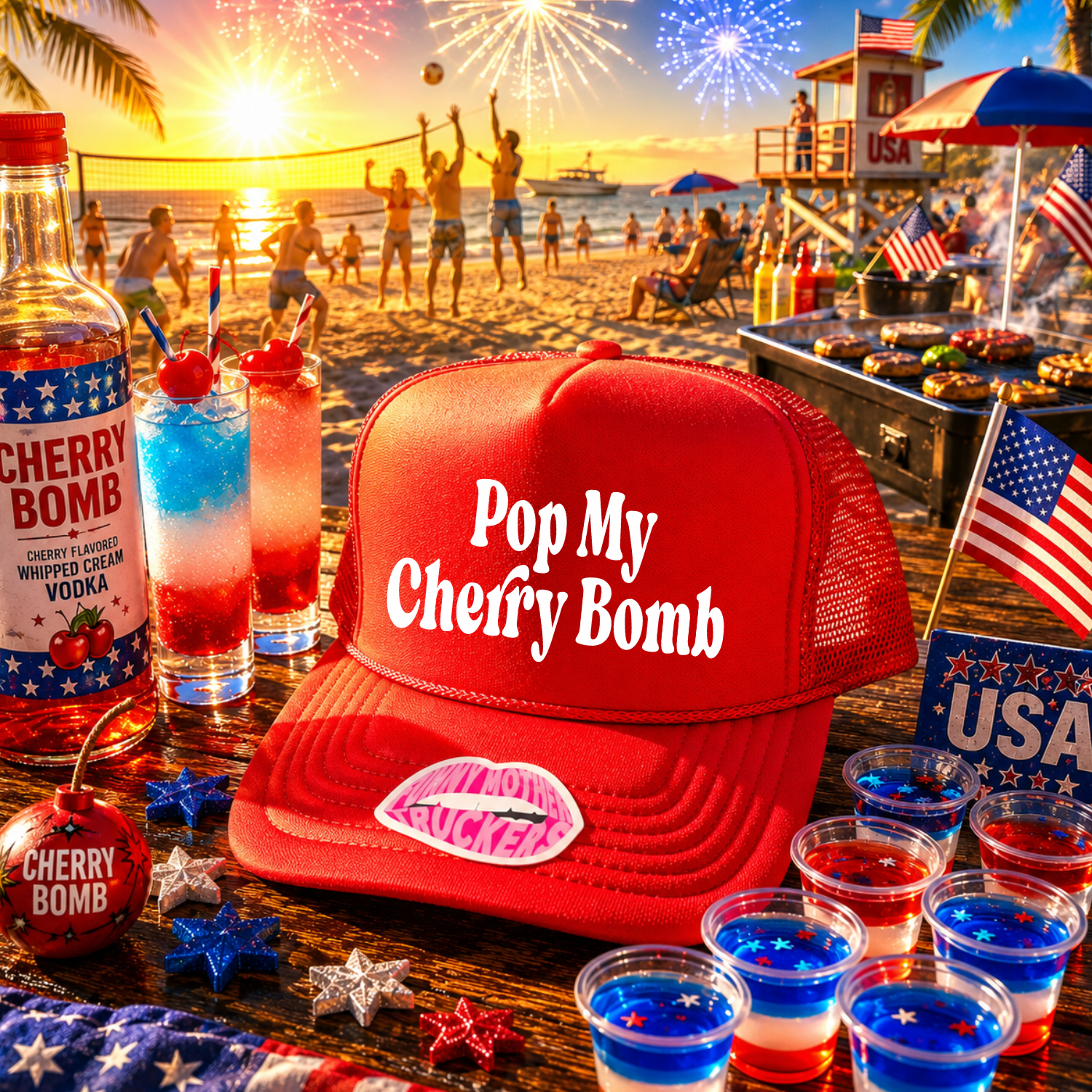 POP MY CHERRY BOMB TRUCKER HAT