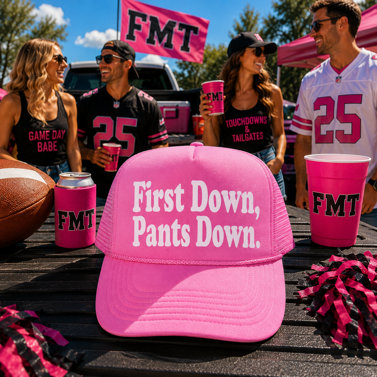 FIRST DOWN, PANTS DOWN TRUCKER HAT