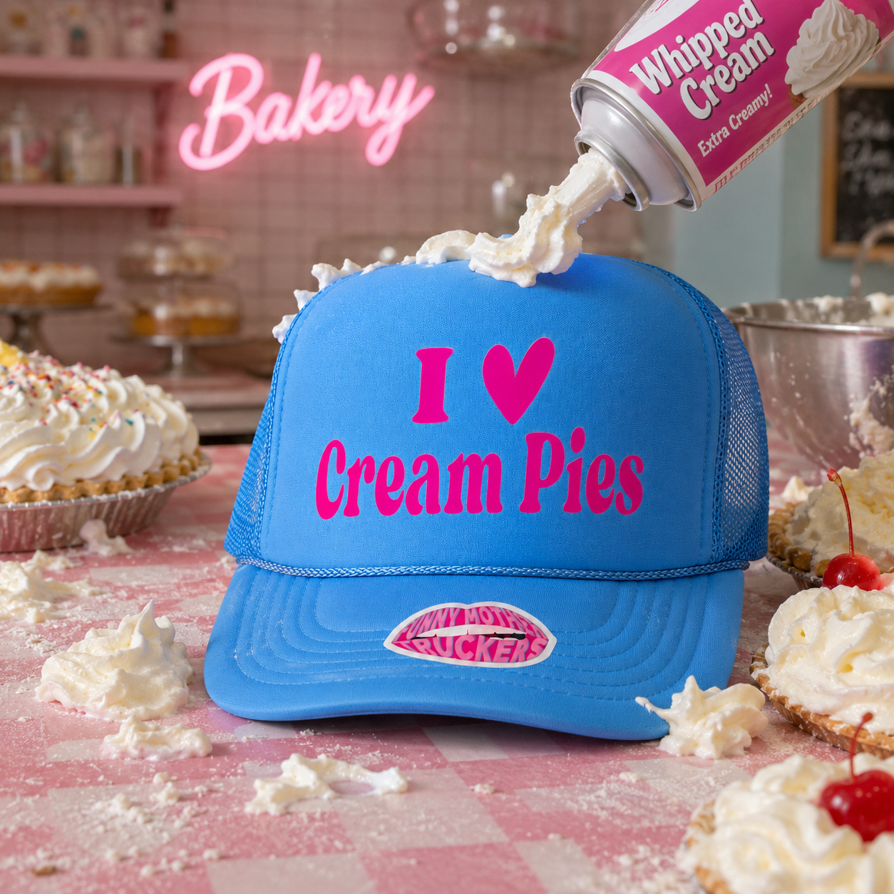 I LOVE CREAM PIES TRUCKER HAT