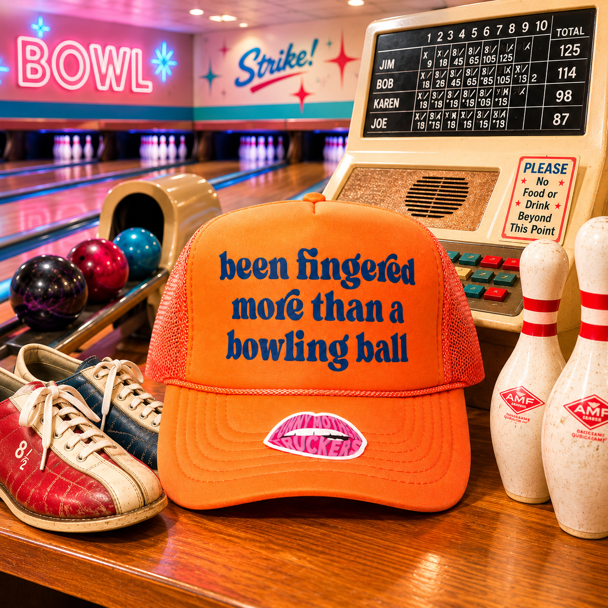 BEEN FINGERED MORE THAN A BOWLING BALL TRUCKER HAT