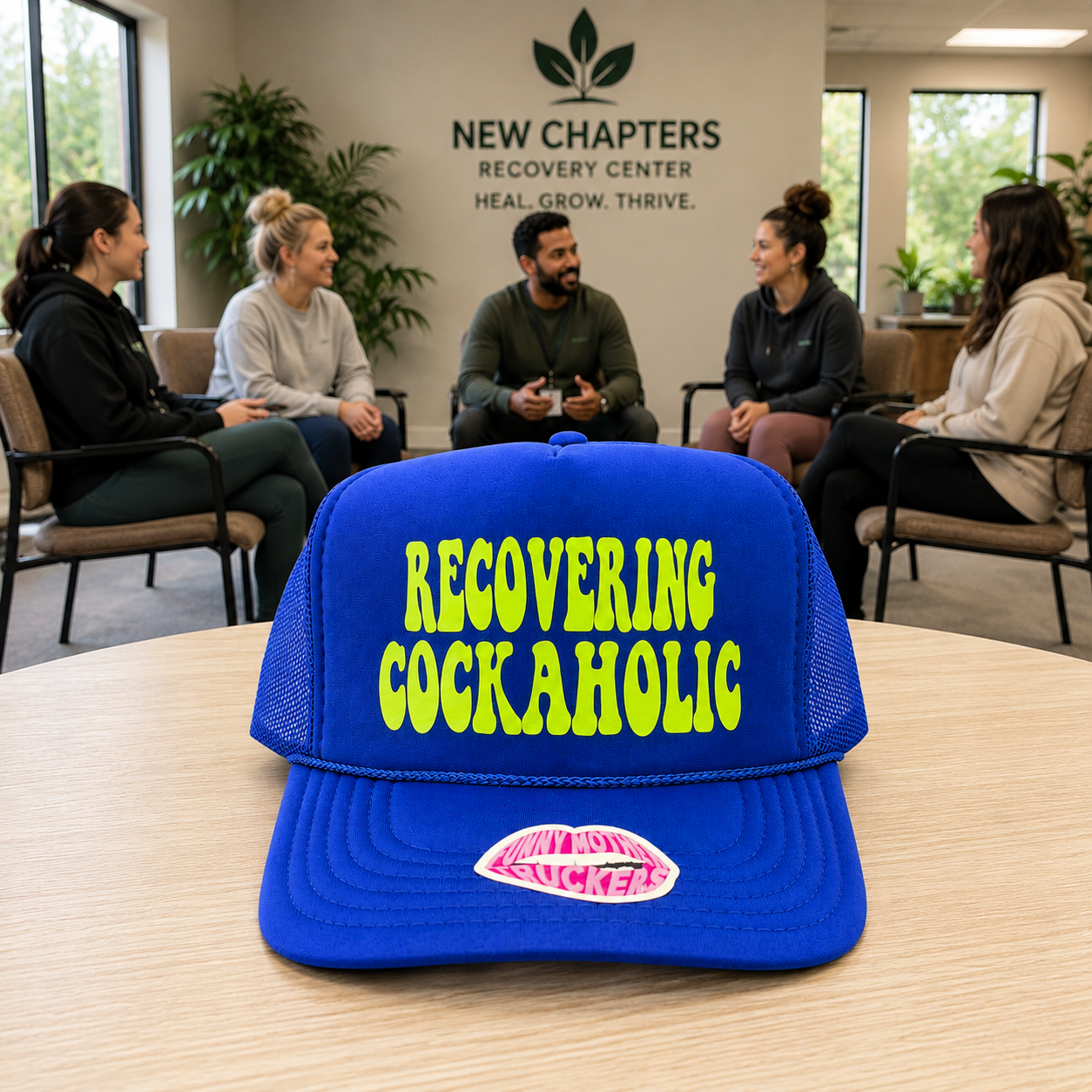RECOVERING COCKAHOLIC TRUCKER HAT