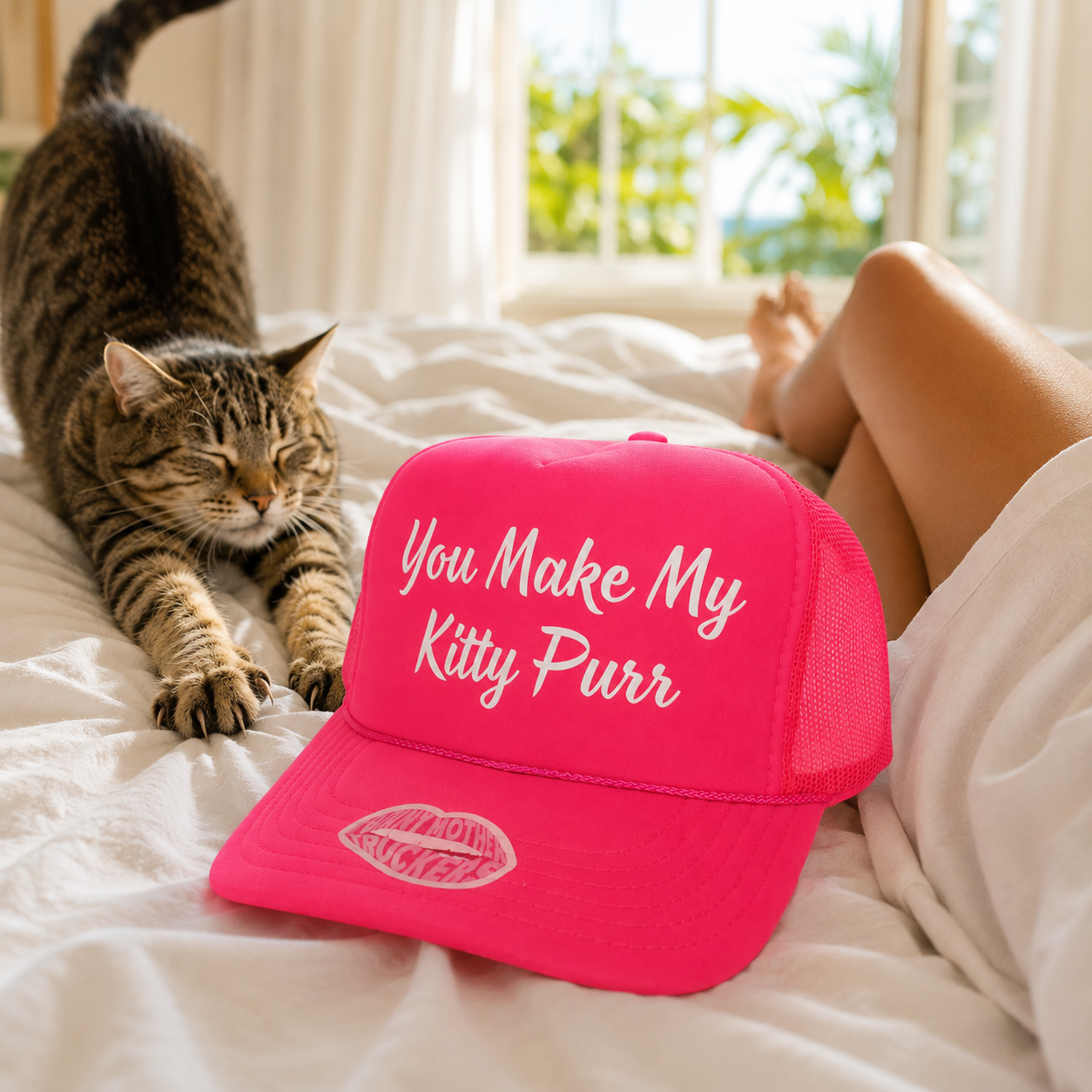 YOU MAKE MY KITTY PURR TRUCKER HAT