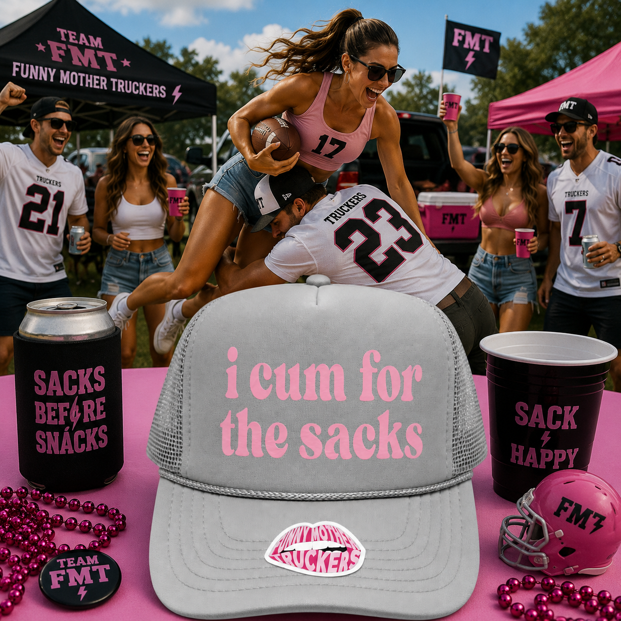 I CUM FOR THE SACKS TRUCKER HAT