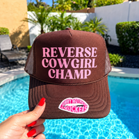 REVERSE COWGIRL CHAMP | FUNNY TRUCKER HAT