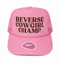 REVERSE COWGIRL CHAMP TRUCKER HAT