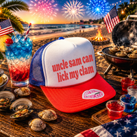 UNCLE SAM CAN LICK MY CLAM TRUCKER HAT